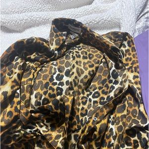 Leopard print express button up size small barely worn